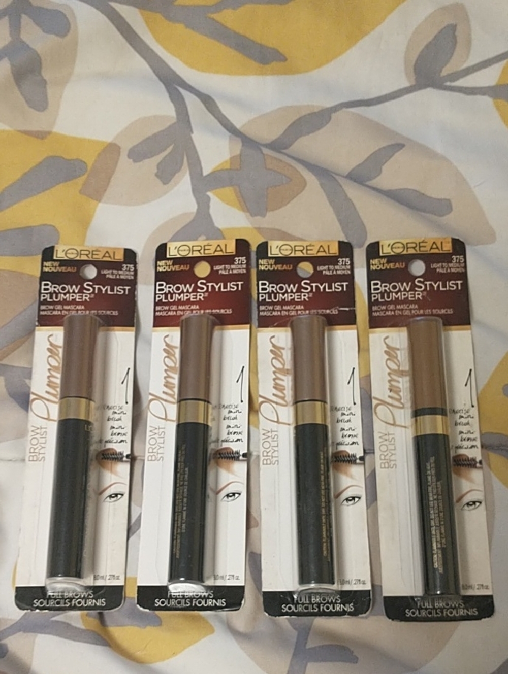 L'Oreal Brow Stylist Plumper Brow Gel - Light to Medium Brown (375) - Bundle 4